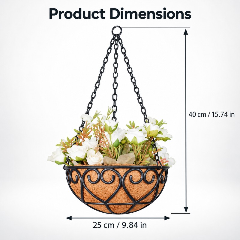 Coconut Brown Hanging Planter Basket for Indoor & Outdoor Plants