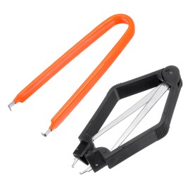 sourcing map IC Chip Extractor 100mm Stainless Steel with U Shape IC Chip Switch Puller Orange for Component Motherboard, 2pcs