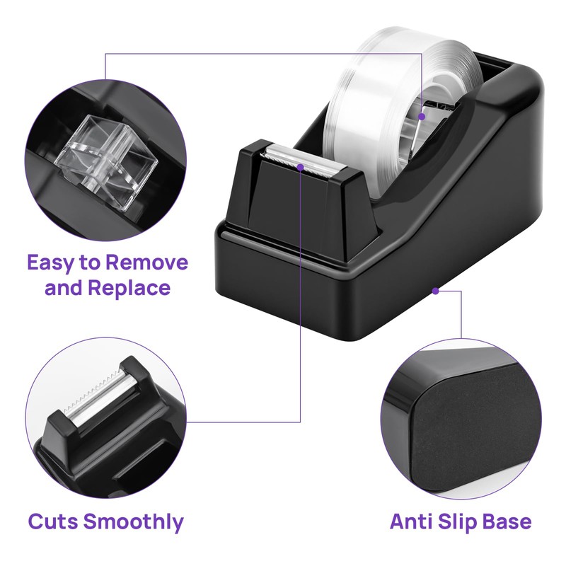 JEFURE Desktop Tape Dispenser, Lightweight Tape Holder with 12 Rolls