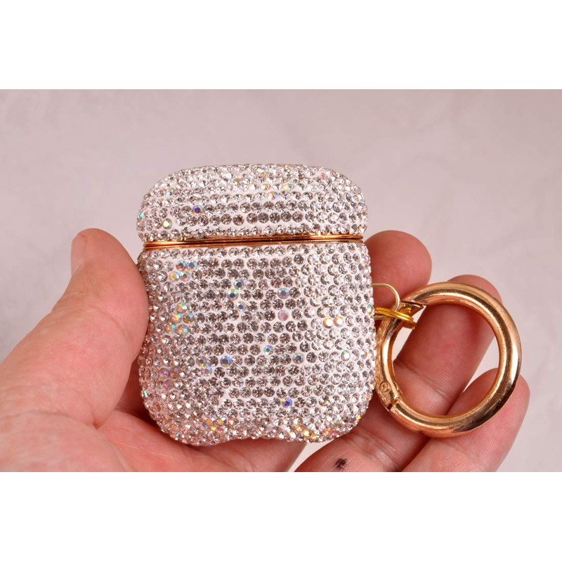 Sparkly Diamond Case for AirPods with Keychain, Shockproof Protective Premium