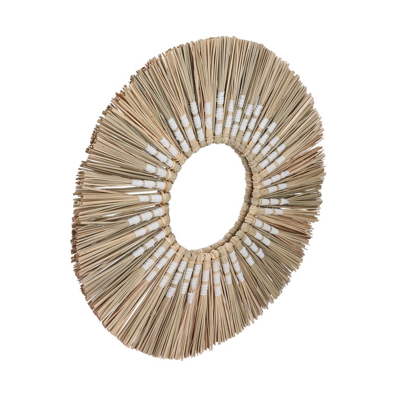 Wall Mirror Make Up Tapestry Decorative Grass Woven Round Hanging