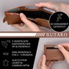 RUTAKO Slim Wallet with Coin Compartment, Mini Wallet for Men