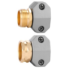 Sanpaint Sanpaint Zinc and Aluminum Male and Female Coupling, Fits All 5/8-Inch and 3/4-Inch Garden Hose Repair Fitting, 2 Pack(Female & Male)