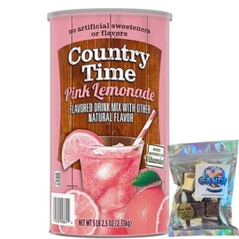 Candy Freezer Country Time Pink Lemonade Powdered Drink Mix 1 Canister, 82.5 oz No Artificial Sweeteners w/Freeze Dried Ice Cream Bites Includes Measuring Scoop
