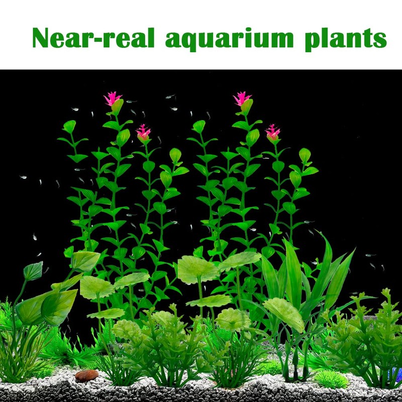 Vibury Fish Tank Aquatic Plants, 14 Pack Aquarium Plants Green