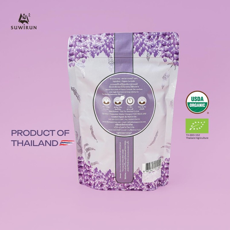 Suwirun Organic Lavender Tea 25 Bags – 100% Lavender Flowers
