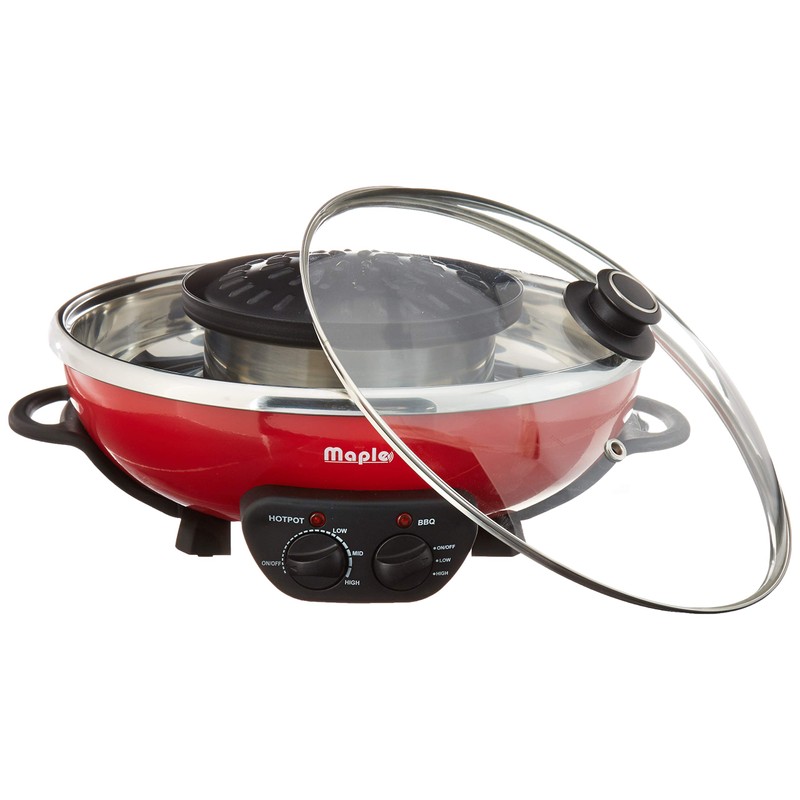 Maple Enjoy Suki Electric Hot Pot Shabu with Korean BBQ