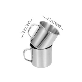 LABRIMP 2pcs Stainless Steel Camping Cups Mugs: 304 Food-Grade Outdoor 12.9oz/380ml Lightweight - Portable Metal Tumbler for Camp Backpacking Hunting Coffee Espresso Latte Tea