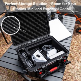 Steinwhale IP67 Waterproof Storage Case for Starlink Mini, Built with Waterproof Seal and Safe Latch System, Protective Hard Case with Foam Padding Keep Dish Safe, Portable for Travel and Outdoor Use