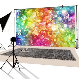 YongFoto 3 x 2 m Vinyl Photo Background Bokeh Halos Glitter Sparkle Sequins Photography Background for Photo Shoots Portrait Photos Party Children Wedding Photo Studio Props