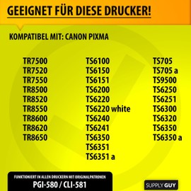 Supply Guy Printer Cartridges, Compatible with Canon PGI-580 CLI-581