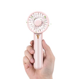 Gynnx Ventilador de mano mini, pequeño ventilador portátil personal, ventilador de escritorio USB, ventilador de pestañas recargable para maquillaje (rosa)