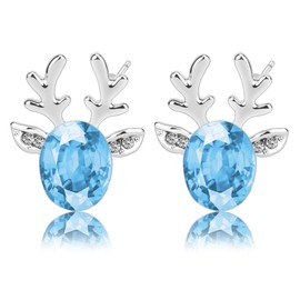 KINIVA Christmas Earrings for Women- Cute Reindeer Earrings Eater Holiday Season Festive Christmas Gift for Her (Sky Blue)