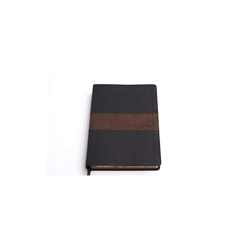 RVR 1960 Biblia de estudio Spurgeon, negro/marrón símil piel
