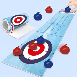 WYFCR Mini Tabletop Curling Game, Quick Easy to Set-Up Curling Game, Portable Mini Tabletop Games,Compact Family Games, Tabletop Games for Travel Home Party, Family Games for Kids and Adults