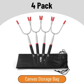 UNCO - Marshmallow Roasting Sticks with Insulated Handles, 4 Pack, 34" - For S'mores, Hot Dogs, Campfires and Fire Pits