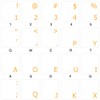 Dvorak Keyboard Decals ON Transparent Background with Blue, Orange, RED,