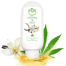 PUR ORGANICS Hands & Feet Cream Certified Organic Cold pressed Hempseed oil, Vanilla Vegan & Natural moisturizing infusion for dry skin 177ml