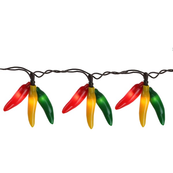 36ct Chili Pepper Cluster String Lights - 7.5ft - Brown