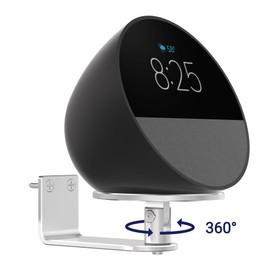 WAWXH1314 Wall Mount for Echo Spot, Swivel Wall Mount Holder for Alexa Echo Spot, Tiltable Mount for Alexa Echo Spot, Easy Assemble Wall Mount Bracket for Echo Spot, Bracket for Alexa Spot (Silver)