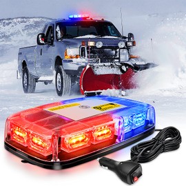 Nilight 12 Inch Roof Top Strobe Lights 48LED Hazard Light Emergency Safety Warning LED Flashing Bar Magnetic Mount 12V 24V Cars Trucks Tractors Snow Plows Construction Vehicles