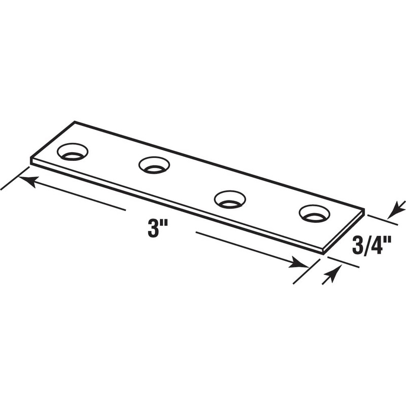 Prime-Line U 9247 Mending Plates, 3/4 In. x 3 In.,