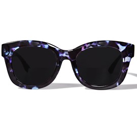 ZESAKER Bifocal Reading Sunglasses for Women Men UV400 Protection Outdoor Reader Sunglasses Stylish Sun Reader Glasses (Blue Tortoise, 3.0)