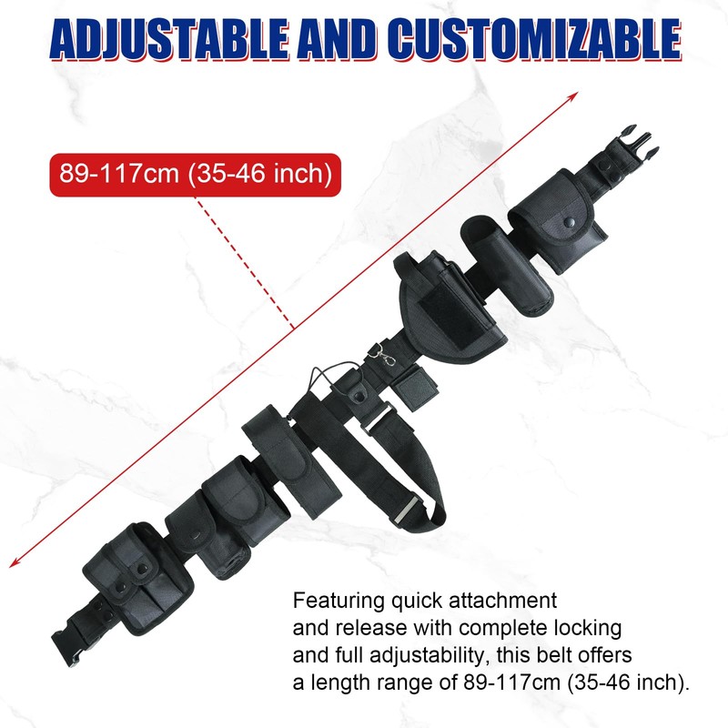 NYXOVA 10 in 1 Police Utility Belt Black Law Enforcement