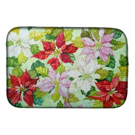 Caroline's Treasures FHC1008DDM Poinsettias Dish Drying Mat Absorbent Dish Drying Mat Pad for Kitchen Counter Dish Drainer Mat for Countertop, 14 x 21", Multicolor