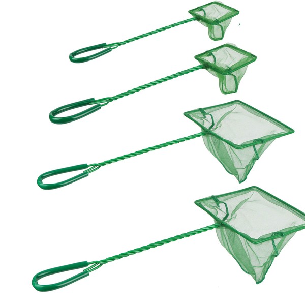 DAGUANZHI 4 Pack Aquarium Fish Net Fine Quick Catch Mesh