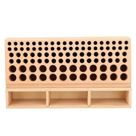 GLOGLOW Leather Tool Holder, 101 Holes Wooden Leather Tools Storage Box Hand Work Tool Organizer Rack (100 Holes)