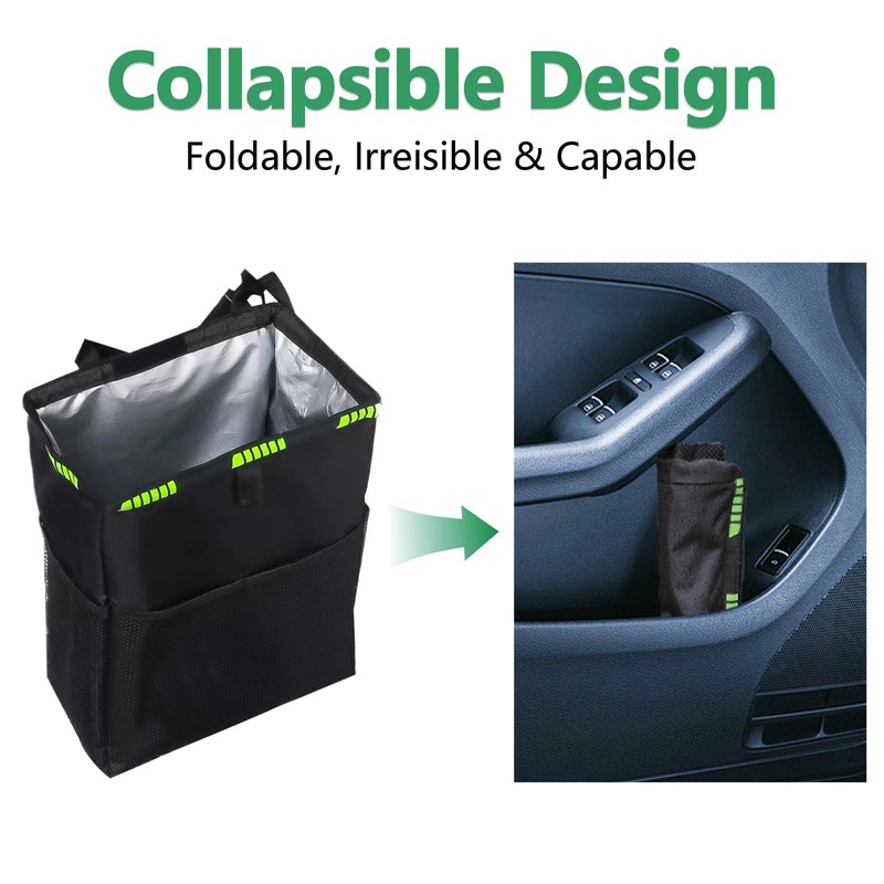 Car Trash Can3.5 Gallons, Large Capacity Car Trash Bag Hanging,