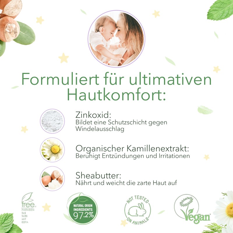 Ecolatier Zinc Oxide Baby Nappy Cream, 100 ml, Vegan Certified,
