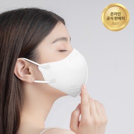 Aer KF-AD droplet blocking half mask 50 sheets / Domestic production, white M (medium size) 50 sheets / 아에르  Aer KF-AD 비말차단 하프 마스크 50매 /국내생산, 화이트 M (중형) 50매