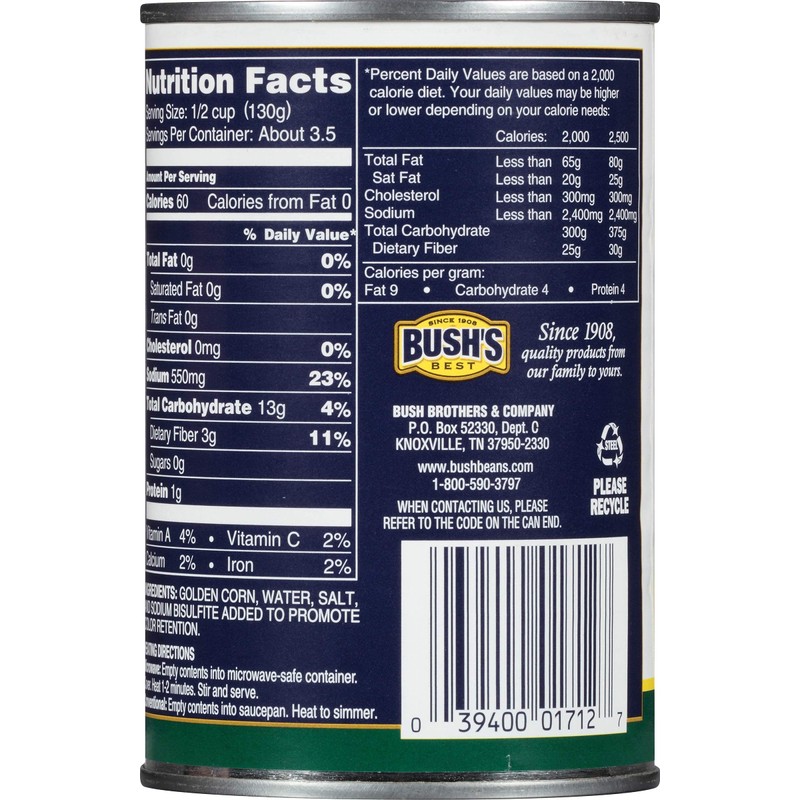 Bush's Best Baked Beans, Golden Hominy, 15.5 Oz (Pack of