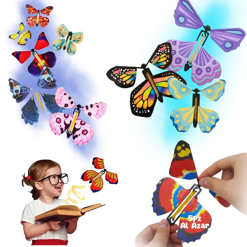 VERALY.MX 15 Mariposas Voladoras Mágicas Regalo Libro Tarjetas Liga Elastica