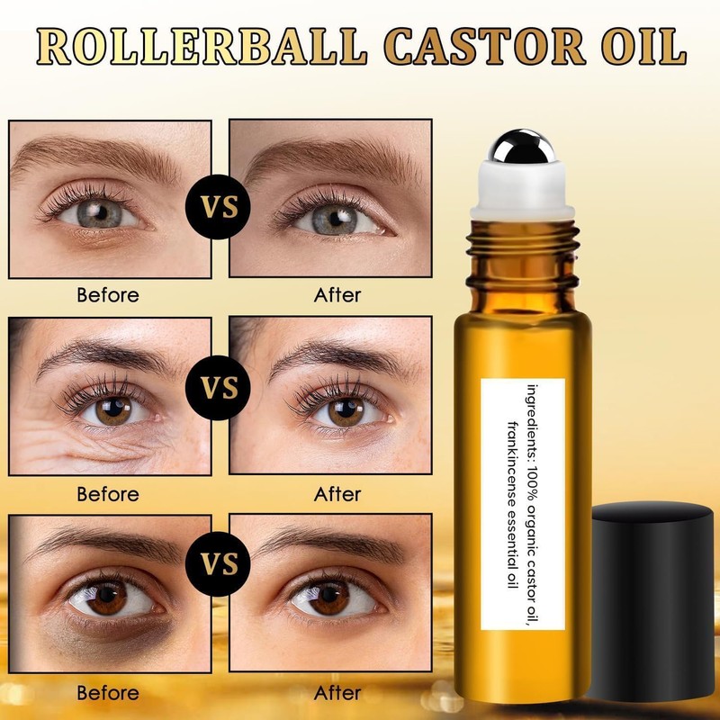 Anti-Wrinkle eye oil organic cold pressed castor oil roll on