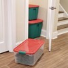 HOMZ 6-Pack Holiday Tote, Plastic Storage Organizer Bins with Lids,
