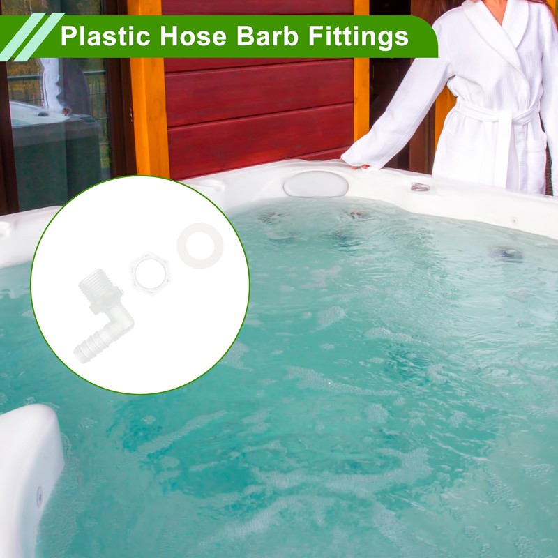 HOPESPANNER Plastic Hose Barb Fitting 5/16" Hose ID G3/8 Male