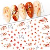 3D Fall Nail Stickers for Women Autumn Maple Leaves Nail