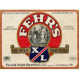 Fehr's XL Beer Label 9" x 12" Metal Sign