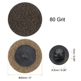 HARFINGTON 25pcs Quick Change Sanding Discs 2" 80 Grit R-Type Roll Lock Nonwoven Fiber Conditioning Disc Sandpaper for Die Grinder Grinding Fast Cutting, Deep Brown