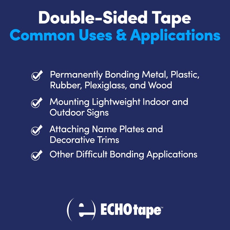 ECHOtape DC-U032A | White Heavy Duty Double-Sided Tape | Permanent