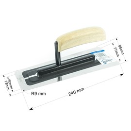 Toolty Flexible Stainless Steel Venetian Plastering Trowel - 240mm - 9.5" - Putty Trowel, Mortar Trowel, Finishing Trowel - Wooden Handle, Professional, DIY - TLTY-8024