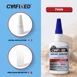 CYAFIXED Professional Grade Cyanoacrylate Super Glue, Super Thin Viscosity CA Glue for Woodworking, 2 oz. (56.8 Grams) - Instant Adhesive for Woodturning, Pen Turning, Finish & Hobby