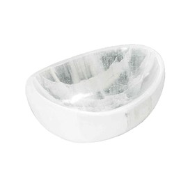 NKlaus Selenite Bowl U Shape 12 x 9 x 4 cm - Handmade Selenite Bowl for Crystals, Energy Work, Jewellery Storage and Decoration, Ideal for Meditation and Spiritual Healing 16293