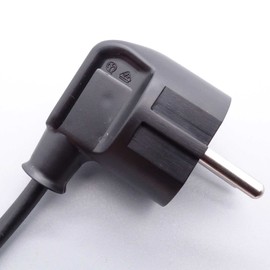 3 m Power Cable with Plug and Switch Black Connection Cable Power Cable with Cord Switch and Angled Plug 3 x 0.75 mm²