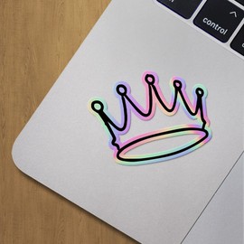 Holographic Decal Stickers of Crown Icon Premium Waterproof Vinyl Decal Stickers for Laptop Phone Accessory Helmet Car Window Mug Tuber Cup Door Wall Decoration ANDVER30a288bHO