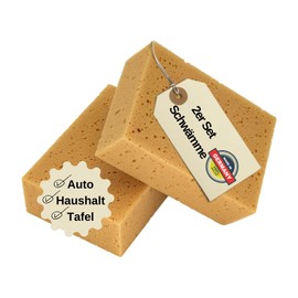 SCHAUMEX® Set of 2 sponge, car sponge, blackboard sponge, scratch-free, absorbent, paint-friendly, removes dirt effortlessly, cleaning outside and inside, rims and paint, made in Germany