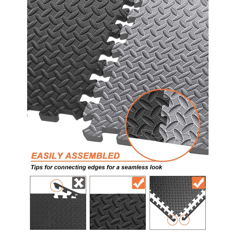 innhom Gym Flooring Mats Exercise Mat for Floor Workout Foam